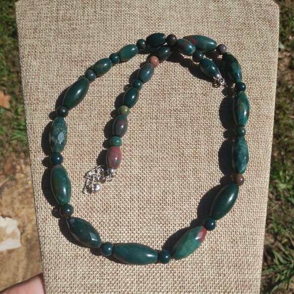 Jay King DTR mine finds moss Agate 925 Sterling Silver necklace 24" - Picture 13 of 14